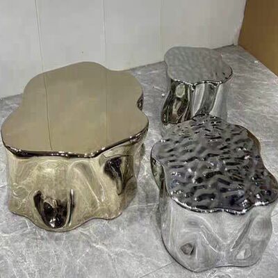 Goede prijs Lichte luxe elektroplateerde holle wolk 201 304 spiegel/gepolijste koffietafel van roestvrij staal online