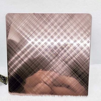 Goede prijs Van het het Roestvrije staalblad van de spiegel de Dwars Hairline Bruine Kleur Decoratie van Luxry online